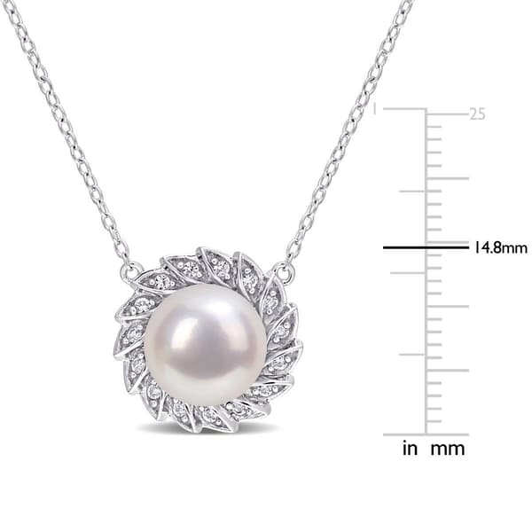 Gemstone Classics™ Pearl & Sapphire Halo Pendant