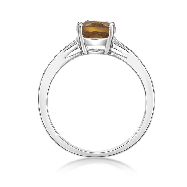 Sterling Silver Ring w/ Citrine & White Topaz Gemstones