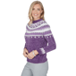 Womens Alfred Dunner Vail Amethyst Fair Isle Chenille Sweater - image 3