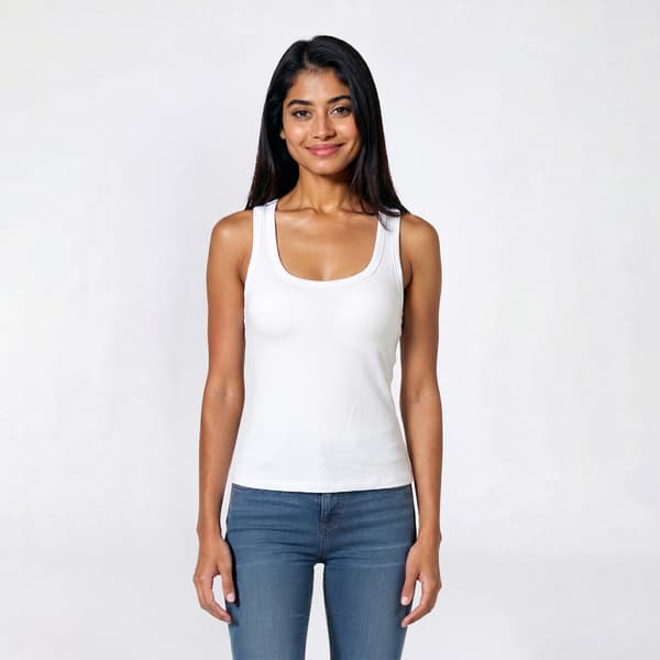 Juniors No Comment Racerback Jersey Tank w/ Molded Cup Bralette