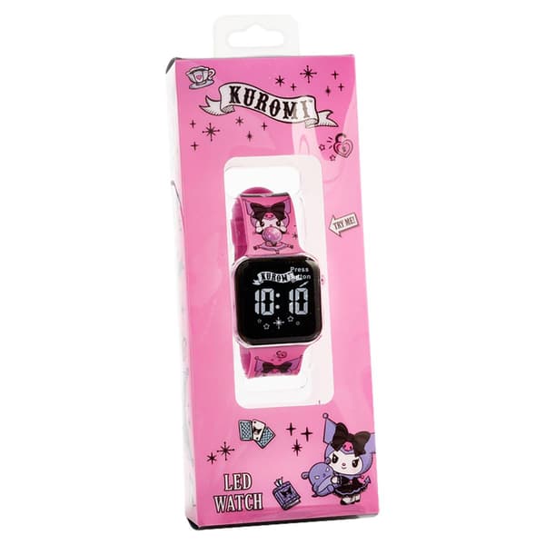 Kids Kuromi Touch LED Watch w/ Art Printed Band - KUR4003 - image 