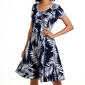 Womens Sami & Jo Short Sleeve Leaf Embroidered Jacquard Dress - image 3