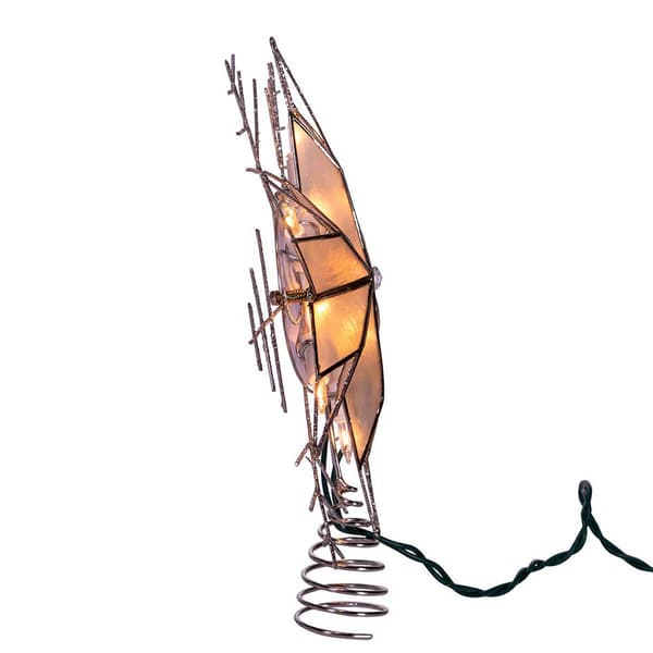 Kurt Adler 10-Light 10in. Silver Capiz Wire Snowflake Treetop