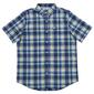 Mens Chaps Plaid Short Sleeve Button Down Shirt - Navy Peony - image 1