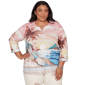 Plus Size Alfred Dunner Beachcomber Sunset Beach Scenic Split Ne - image 1