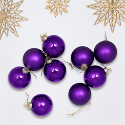 Northlight 9ct. Purple 2-Finish Glass Ball Christmas Ornaments