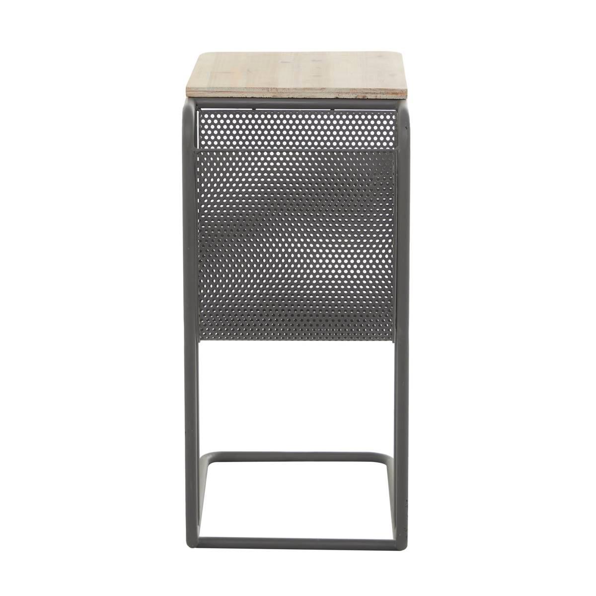 9th & Pike® Black Metal Industrial Accent Table