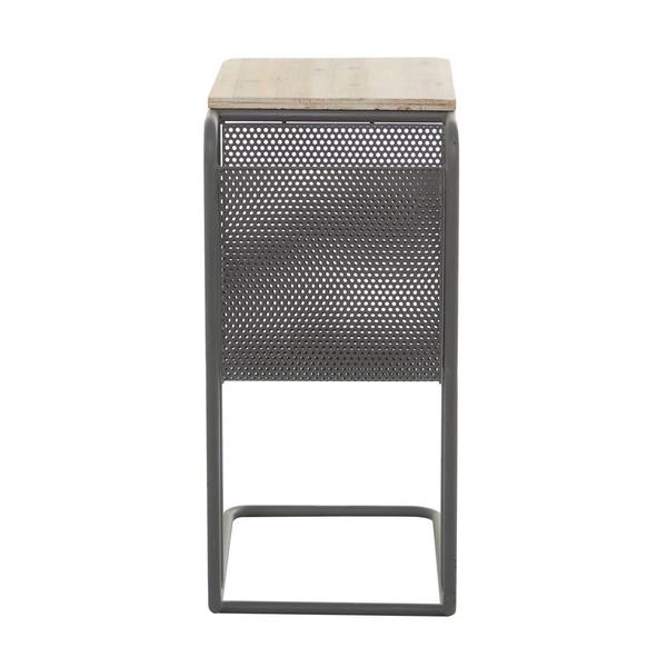 9th & Pike® Black Metal Industrial Accent Table