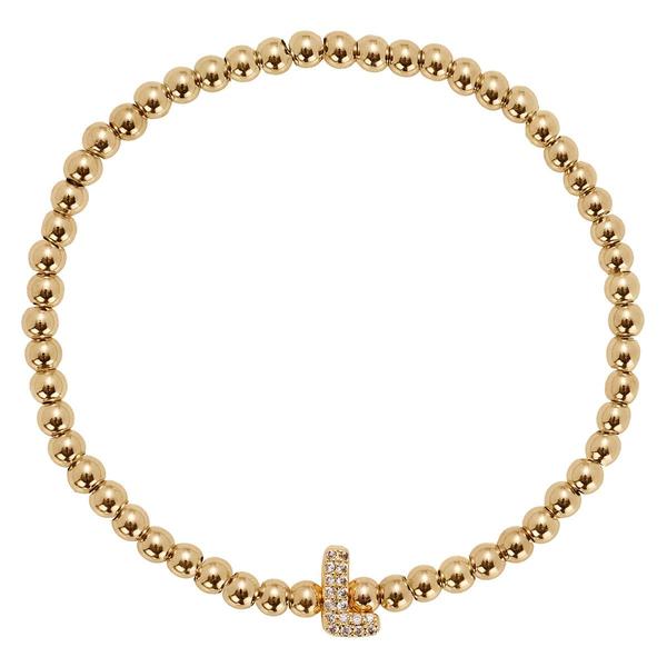 Athra 14kt. Gold Over Brass Initial L Stretch Bracelet