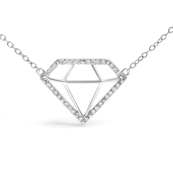 Haus of Brilliance Lab Grown Diamond Shaped Pendant Necklace