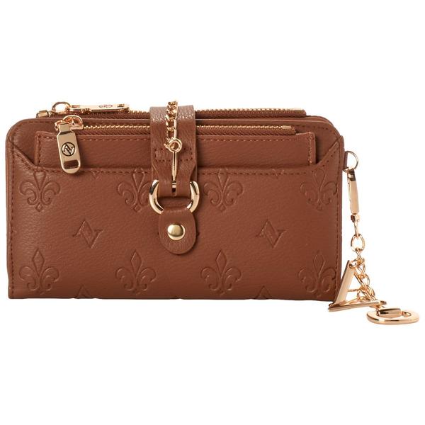 Womens Adrienne Vittadini Embossed Inset Bucket Wallet - image 