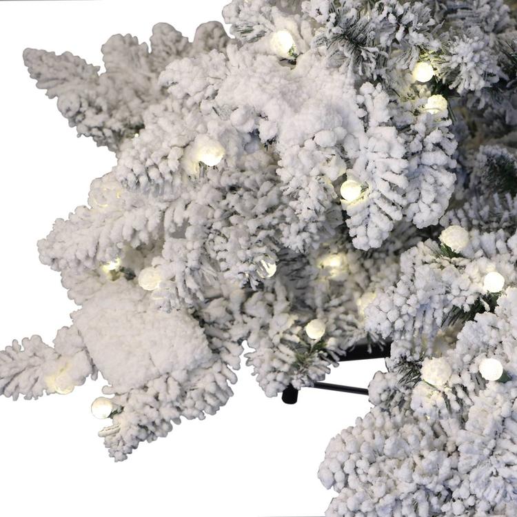 Puleo International 6.5ft. Pre-Lit Flocked Pine Christmas Tree
