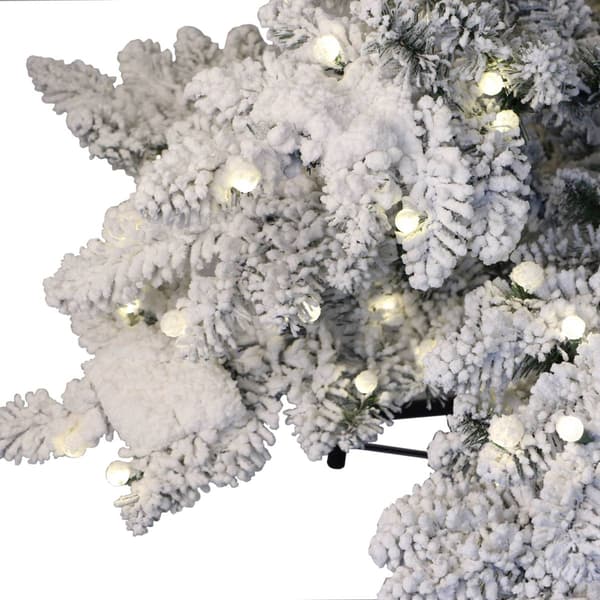 Puleo International 6.5ft. Pre-Lit Flocked Pine Christmas Tree