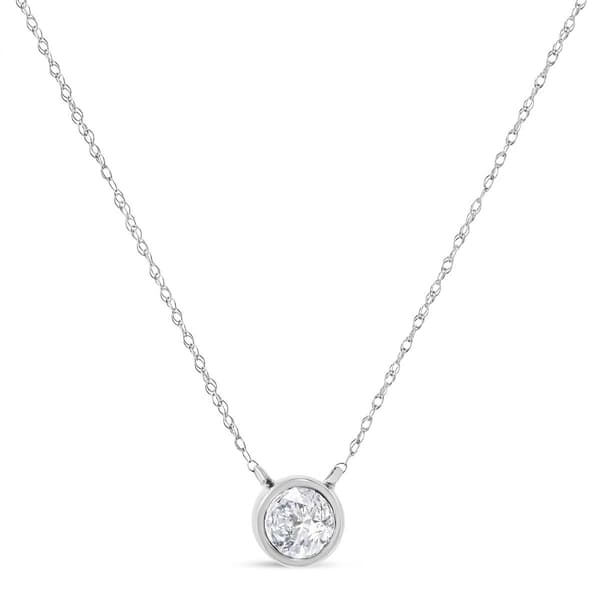 Haus of Brilliance White Gold Lab Grown Diamond Solitaire Pendant - image 