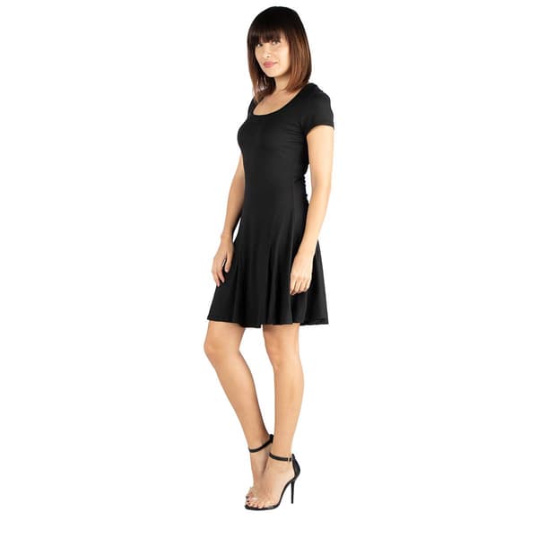 Womens 24/7 Comfort Apparel Knee Length Short Sleeve Shirt Dress