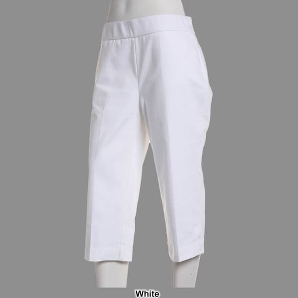 Petite Napa Valley Solid Cotton Super Stretch Snap Hem Capris
