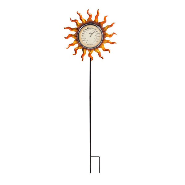 Evergreen Sun Solar Thermometer Garden Stake - image 