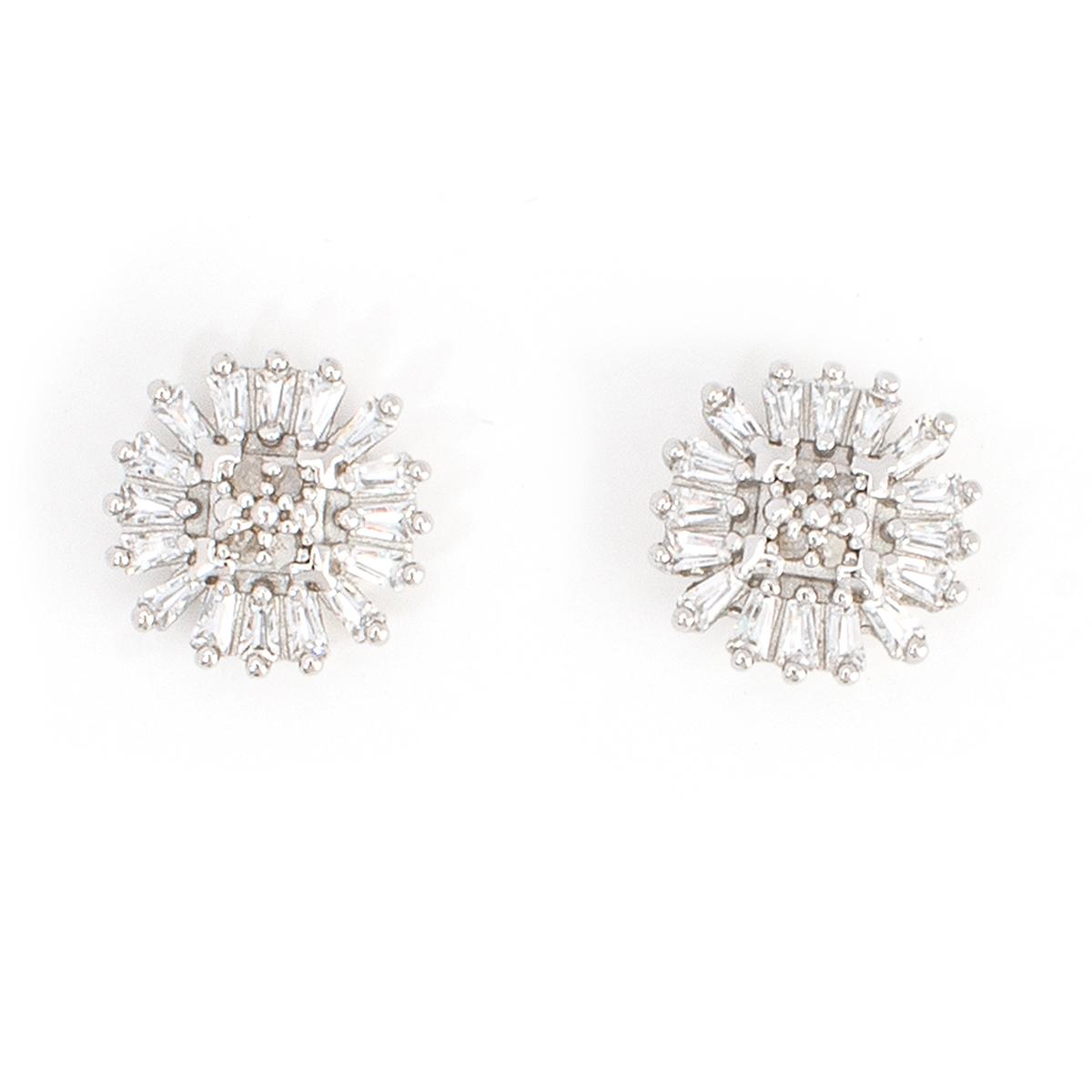 Gianni Argento Diamond CZ Cushion Stud Earrings