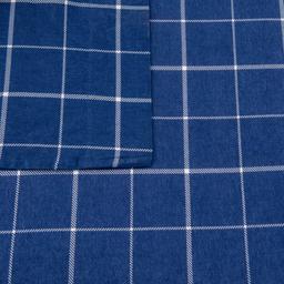 Freshfolds Turkish Cotton Blue Windowpane Flannel 4pc. Sheet Set