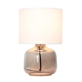 Simple Designs Jar Shape Glass Table Lamp w/Fabric Shade