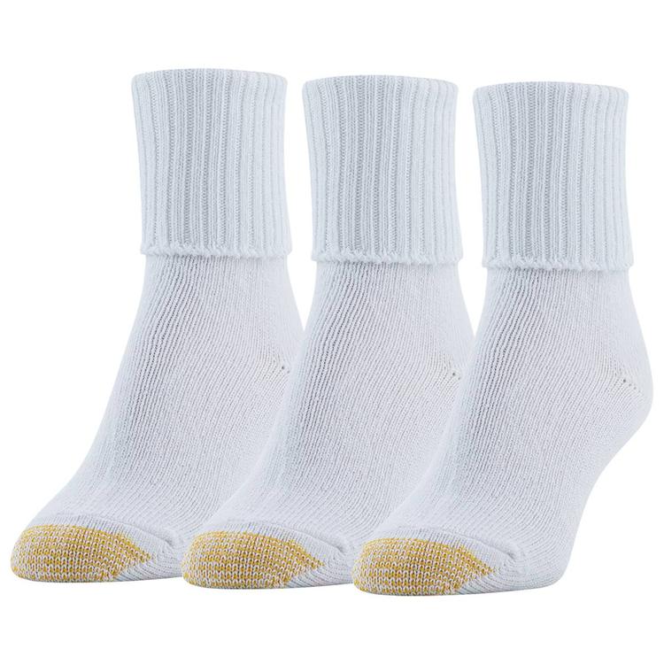 Womens Gold Toe(R) 3pk. Bermuda Turn Cuff Socks