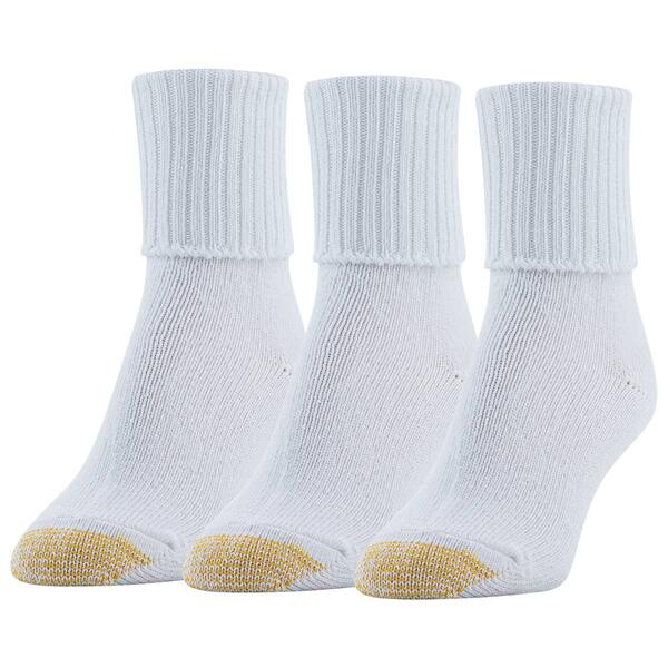 Womens Gold Toe&#40;R&#41; 3pk. Bermuda Turn Cuff Socks - image 
