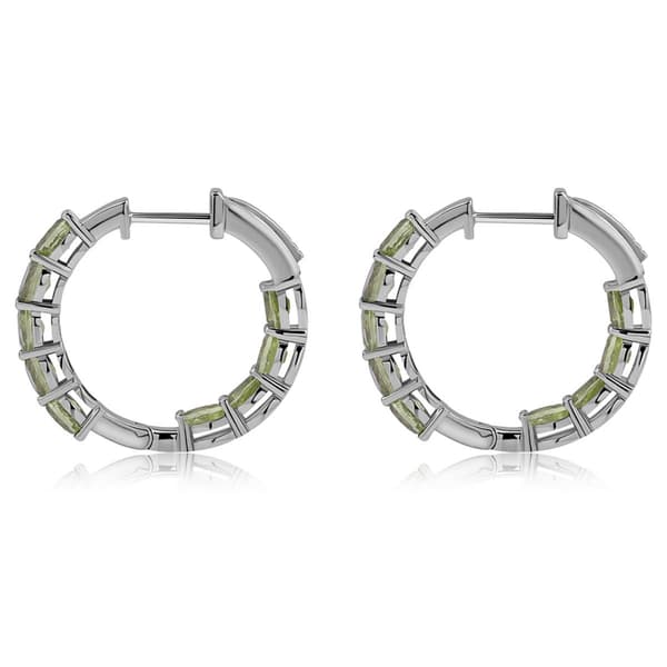 Gemstone Classics™ 4x3mm Oval Peridot Inside Out Hoop Earrings