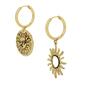 Steve Madden Mismatched Sun Charms Hoop Earrings - image 1