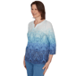Petite Alfred Dunner Classics 3/4 Sleeve Ombre Blouse - image 3