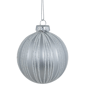 Northlight 4ct Silver Glitter Striped Ball Christmas Ornaments - image 1