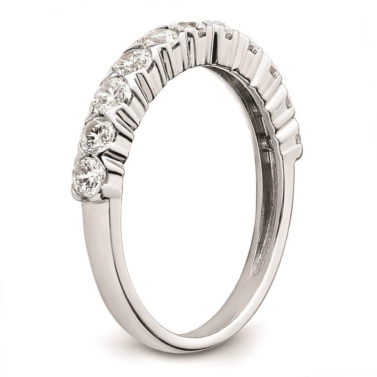 Pure Fire 14kt. White Gold Lab Grown 11-Stone Channel Band