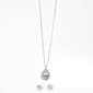 Rose Rhinestones Stone Crystal Drop Pendant and Earring Set - image 1