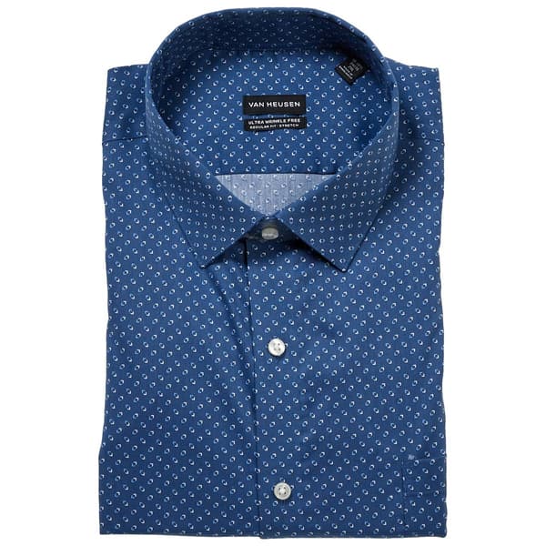 Mens Van Heusen(R) Ultra Wrinkle Free Dress Shirt - Marine Blue - image 