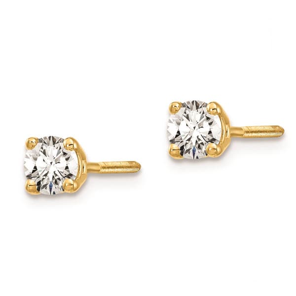 Pure Fire 14kt Gold Certified 1/2ctw. Diamond Screw Back Earrings