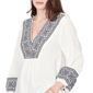 Womens Skye’s the Limit Fresh Start Scroll V-Neck Blouse - image 5