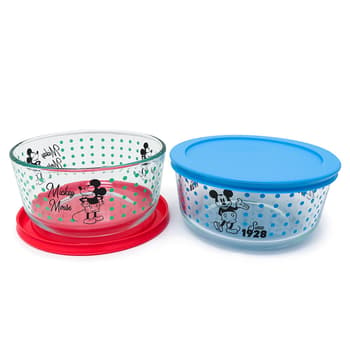 Pyrex 4-pc. Disney's Mickey Mouse Since 1928 Glass Food Storage Set