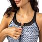 Womens Free Country Crochet Wave Racer-Back Zip Swim Top - image 3