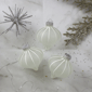 Northlight 3ct. Matte Frosted Glitter Stripes Onion Ornaments - image 3
