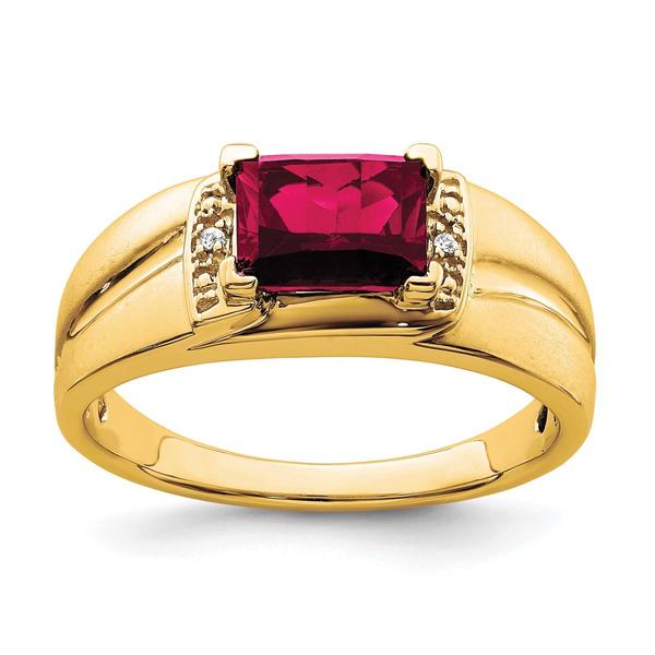Mens Gentlemens Classics(tm) 14kt. Gold 2ctw. Ruby & Diamond Ring - image 