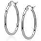 Gianni Argento 2x25mm Thin Shiny Hoop Earrings - image 1