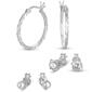 Forever New 3pr. Square Hoop Round Stud & Ball Stud Earrings Set - image 1