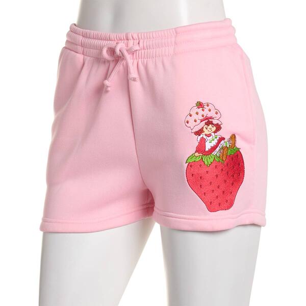 Juniors Freeze Strawberry Shortcake Embroidery Fleece Shorts - image 