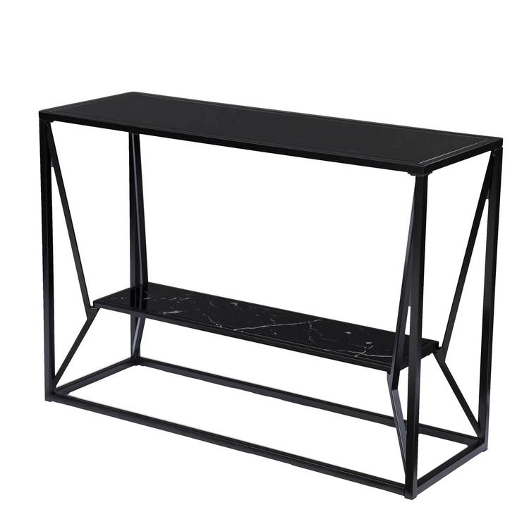 Southern Enterprises Argall Long Glass-Top Console Table