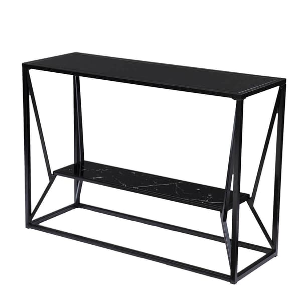 Southern Enterprises Argall Long Glass-Top Console Table