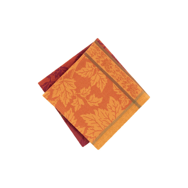 Threadmade Maplewood Jacquard Harvest Cotton Napkins - Set of 8