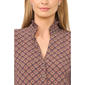 Womens Cece Ruffle Elbow Sleeve Geometric Button Front Blouse - image 3