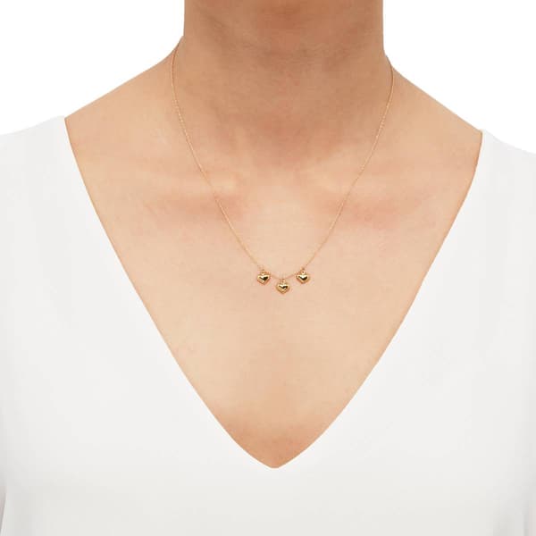 Gold Classics™ 3 Dangle Tiny Hearts on a Rope Chain Necklace