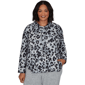 Plus Size Ruby Rd. Premium Cozy Knit Leopard Cowl Neck Sweater - image 1