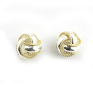 Danecraft Vermeil and Rhodium Love Knot Post Earrings - image 