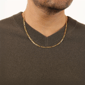 Mens Lynx Gold-Tone Ion Plated 4mm Figaro Chain Necklace - image 3